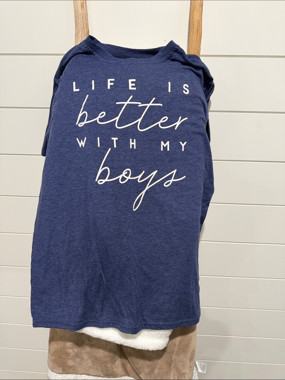 Life Is Better With My Boys Navy Graphic Tee